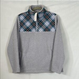 NWT Vera Bradley Sherpa 3/4 Zip Sherpa Jacket Pull Over Plaid